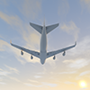 旅客機｜夕陽｜空 - 観光旅行｜無料イラスト素材