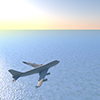 海｜ジェット機｜空 - 観光旅行｜無料イラスト素材