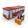 バス｜家族｜旅 - 観光旅行｜無料イラスト素材