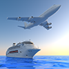 旅客機｜豪華客船 - 観光旅行｜無料イラスト素材