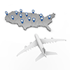 旅客機｜アメリカ - 観光旅行｜無料イラスト素材