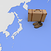 旅行カバン｜日本地図 - 観光旅行｜無料イラスト素材