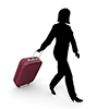 女性｜旅行者｜カバン - 観光旅行｜無料イラスト素材