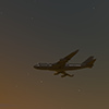 飛行機｜暗闇 - 観光旅行｜無料イラスト素材