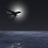 深夜｜飛行機 - 観光旅行｜無料イラスト素材