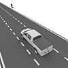 ヒッチハイク｜女性｜自動車 - 観光旅行｜無料イラスト素材
