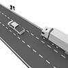 ヒッチハイク｜トラック｜車 - 観光旅行｜無料イラスト素材