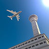 旅客機｜空港｜太陽 - 観光旅行｜無料イラスト素材